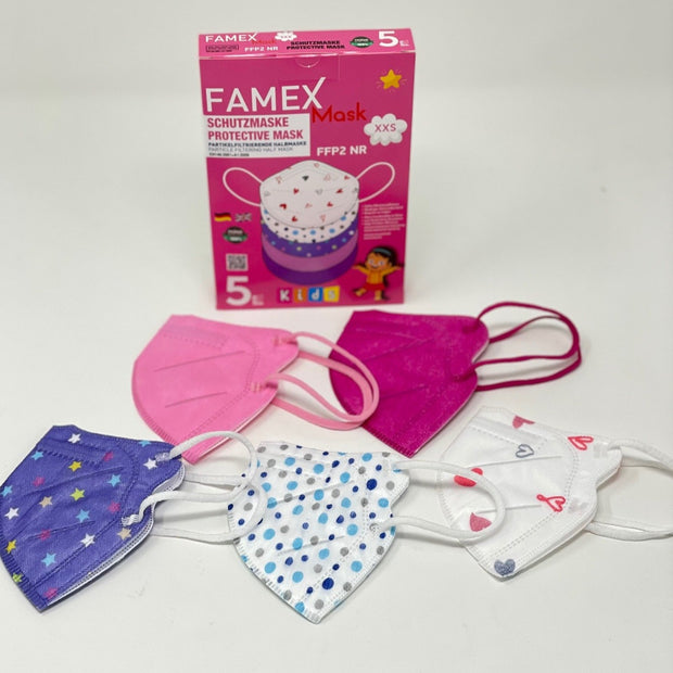 5er Pink Mix - Hochwertige FFP2 Kids Masken - 5er MixPack